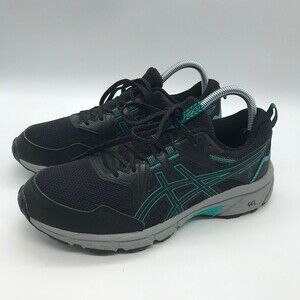Asics Gel-Venture 8 Running Shoes 1012B230 Women's size 8.5 Black Teal Sneakers